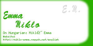 emma miklo business card